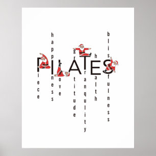 Poster Pilates Santa Reformer Noël
