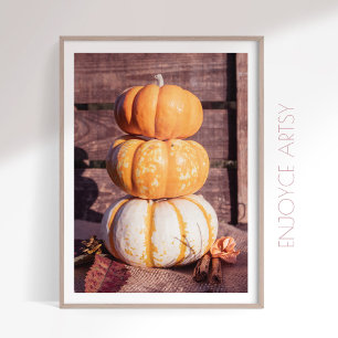 Poster Pile confortable citrouille orange photo chute art