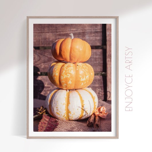 Poster Pile confortable citrouille orange photo chute art