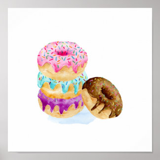 Poster Pile d'aquarelle des montants