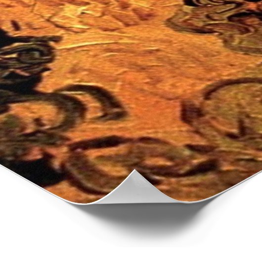 Poster Pile de blé avec faucheuse par Vincent van Gogh (Coin)