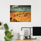 Poster Pile de blé avec faucheuse par Vincent van Gogh (Bureau à domicile)