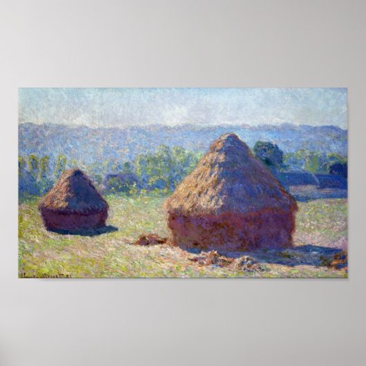 Poster Pile de blé (fin de l'été), Monet (Devant)