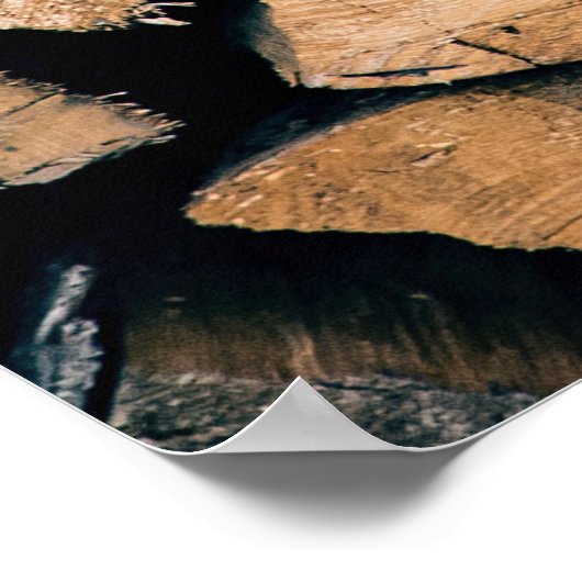 Poster Pile de bois de chauffage brun (Coin)