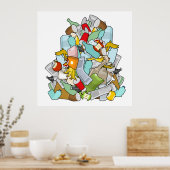 Poster Pile de déchets (Cuisine)