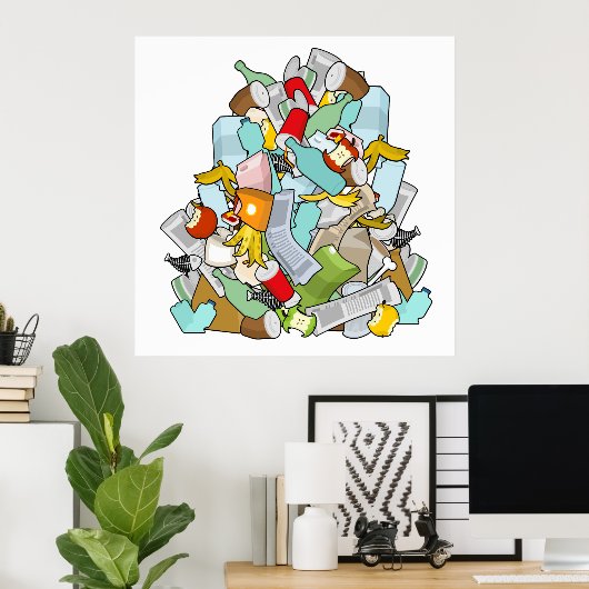 Poster Pile de déchets (Bureau à domicile)