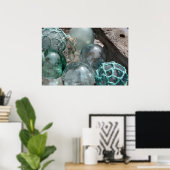 Poster Pile De Flottes De Pêche En Verre (Bureau à domicile)