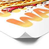 Poster Pile de gaufres recouverte de fraises (Coin)