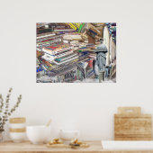 Poster Pile de livres (Cuisine)