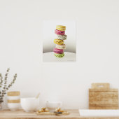 Poster Pile de macarons vibrants (Cuisine)