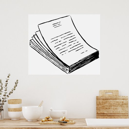 Poster Pile De Papier (Cuisine)