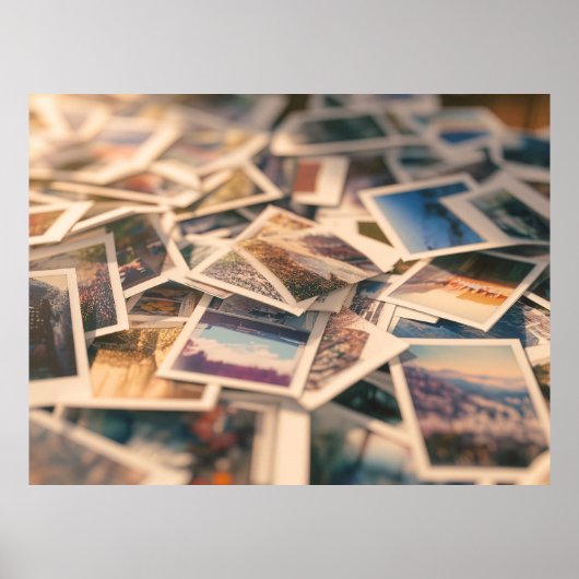 Poster Pile de photographies Vintages (Devant)