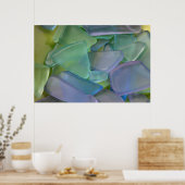 Poster Pile de verre de plage bleu, Alaska (Cuisine)