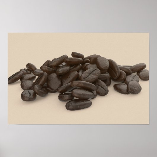 Poster Pile of roasted coffee beans (Devant)