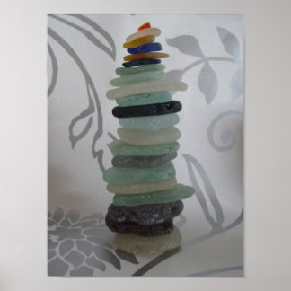 Poster pile seaglass