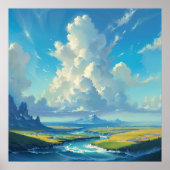 Poster Pilier de Nuages - Style d'Illustration de la Natu (Devant)