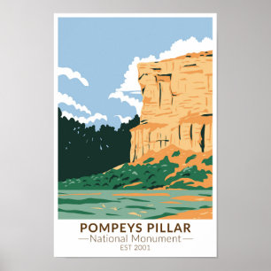Poster Pilier Pompeys Monument National Montana Vintage