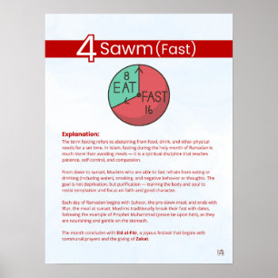 Poster Piliers de l'Islam - Sawm (Jeûne) Rouge