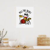 Poster Pill The Beat Funny Médecine Musique Pun (Cuisine)