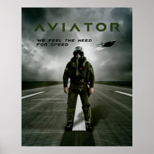 Poster Pilote d'avion de chasse d'aviateur