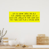 Poster Pilote de bus jour par jour (Cuisine)