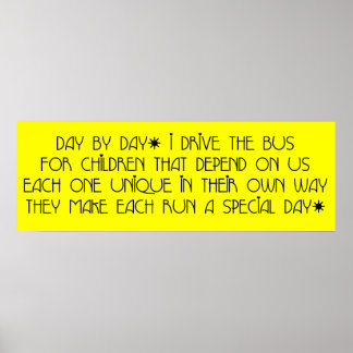 Poster Pilote de bus jour par jour