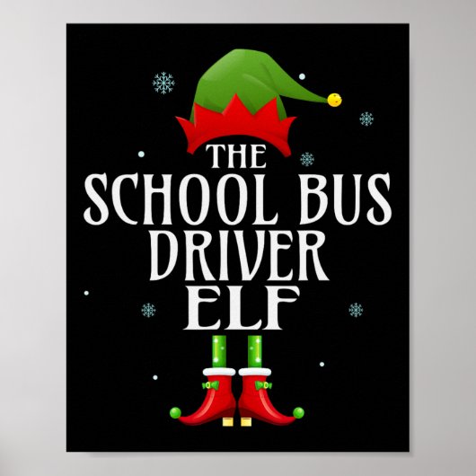 Poster Pilote de bus scolaire Elf Xmas Famille de corresp (Devant)