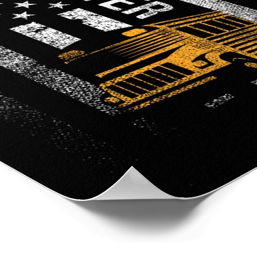 Poster Pilote de bus Usa American Flag Funny Bus Driver C (Coin)