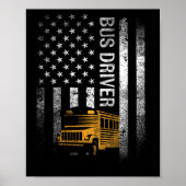 Poster Pilote de bus Usa American Flag Funny Bus Driver C (Devant)
