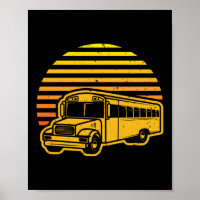 Pilote de bus Vintage Sunset School
