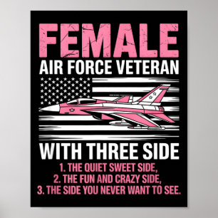 Poster Pilote de chasse patriotique américain féminin de