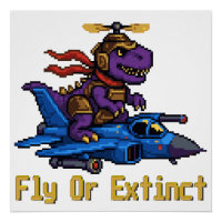 Pilote de Chasseur Dinosaure Pixel Art Envole-Toi 
