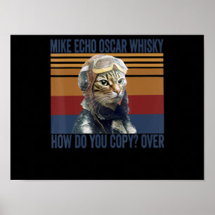 Poster Pilote de chat Mike Echo Oscar Whisky Costume cade