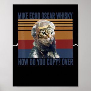 Poster Pilote de chat Mike Echo Oscar Whisky Costume cade