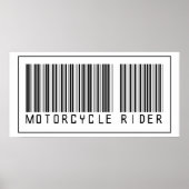 Poster Pilote de moto à code barre (Devant)