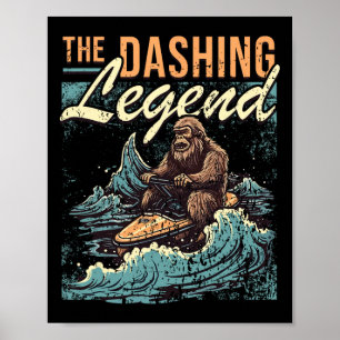 Poster Pilote de motomarine Bigfoot I Sasquatch embarcati