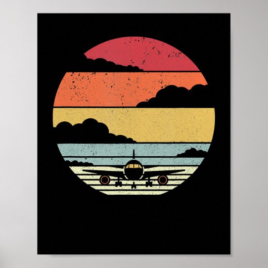 Poster Pilote de style avion (Devant)