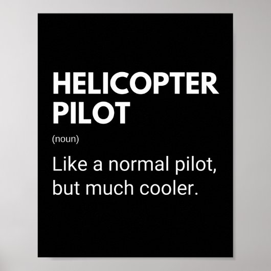 Poster Pilote d'hélicoptère Citation drôle (Devant)