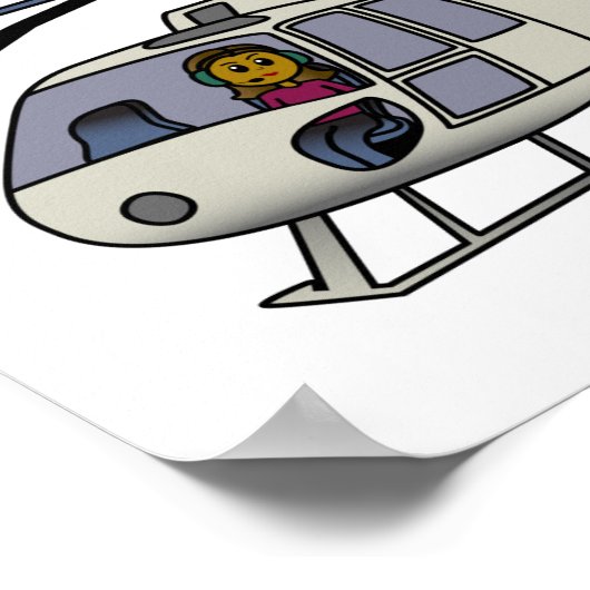 Poster Pilote d'hélicoptère sombre (Coin)