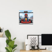 Poster Pilote Go-Kart déterminé (Bureau à domicile)