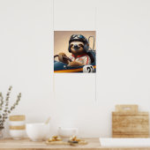 Poster Pilote Sloth Racecar (Cuisine)