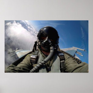 Poster Piloter la vue de combat d'habitacle de faucon de