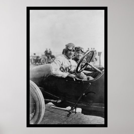Poster Pilotes de course automobile Mercer 1916 (Devant)