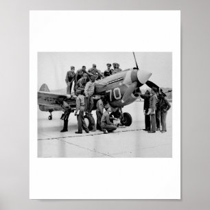 Poster Pilotes vintages de Tuskegee Usa Black History Wor