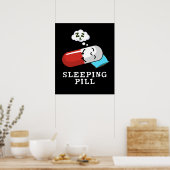 Poster Pilule dormante Drôle Médecine Pun Dark BG (Cuisine)