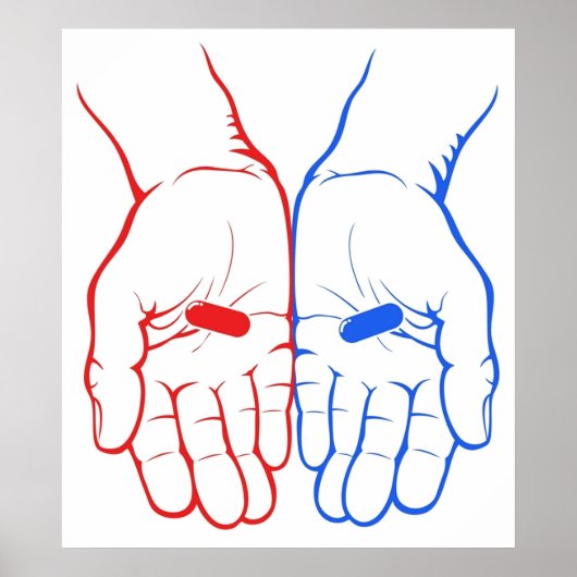 Poster Pilule rouge ou pilule bleue La Matix (Devant)