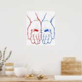 Poster Pilule rouge ou pilule bleue La Matix (Cuisine)