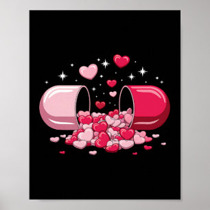 Poster Pilules Cœur Amour Saint Valentin Cœurs Médicament