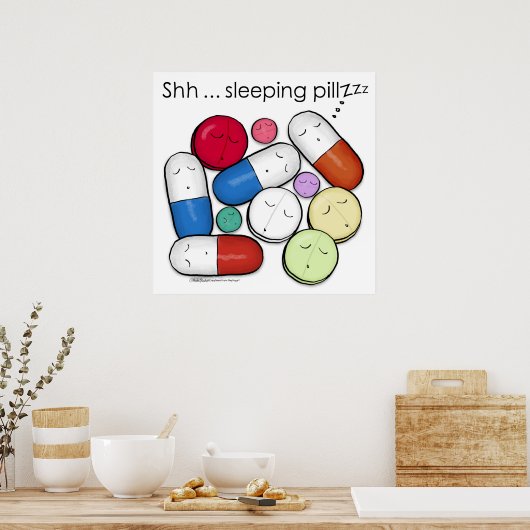 Poster Pilules de sommeil-médicaments (Cuisine)