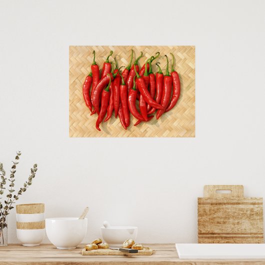 Poster piment rouge chaud (Cuisine)